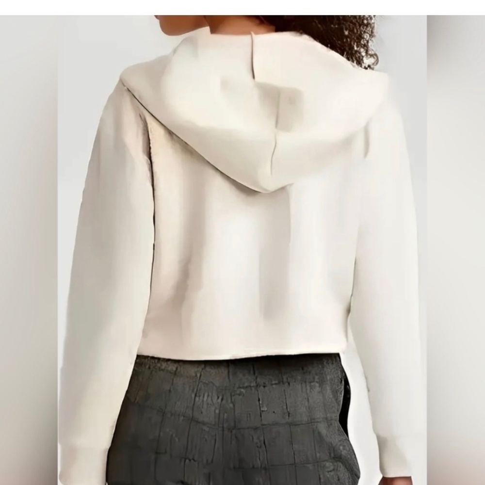 A New Day Zip Up Hoodie Jacket Cream Cropped Soft Cozy Neutral NEW Women's Sz XL - Picture 15 of 15